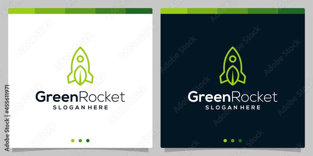 Canvas Prints rocket logo icon vector template and leaf logo icon with flat lines