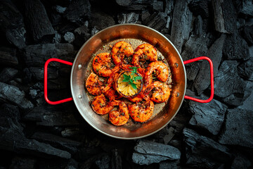 charcoal-cooked shrimp