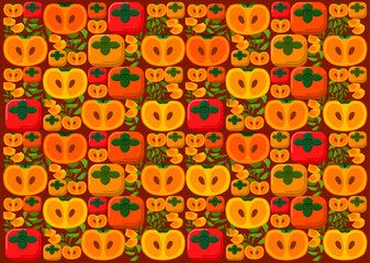 柿の背景素材　ブラウン　A3+3mm