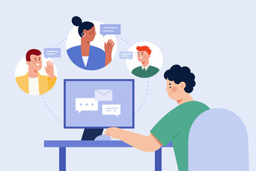 Work from home or online meeting