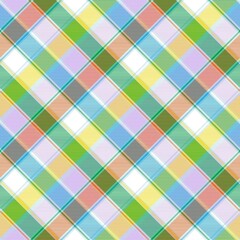 Rainbow Pastel Diagonal Plaid Tartan textured Seamless Pattern Design