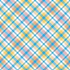 Rainbow Pastel Diagonal Plaid Tartan textured Seamless Pattern Design