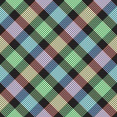 Rainbow Pastel Diagonal Plaid Tartan textured Seamless Pattern Design