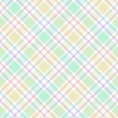 Rainbow Pastel Diagonal Plaid Tartan textured Seamless Pattern Design