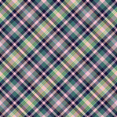 Rainbow Pastel Diagonal Plaid Tartan textured Seamless Pattern Design