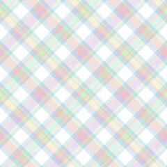 Rainbow Pastel Diagonal Plaid Tartan textured Seamless Pattern Design