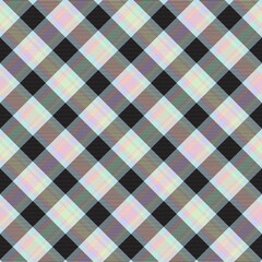 Rainbow Pastel Diagonal Plaid Tartan textured Seamless Pattern Design