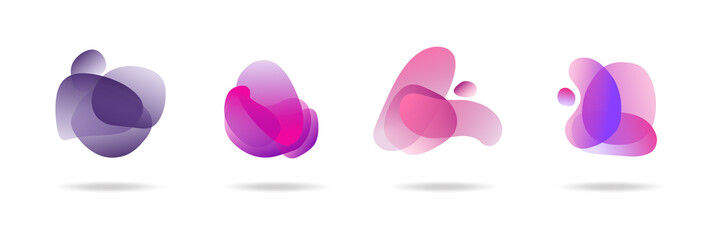 Abstract blur free form shapes color gradient. Abstract colorful blob liquid shapes