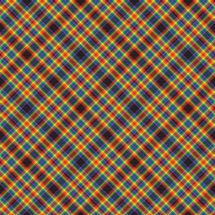Rainbow Diagonal Plaid Tartan textured Seamless Pattern Design