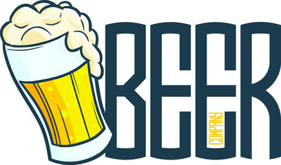 Cute and funny logo for fresh beer store or company