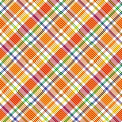 Rainbow Diagonal Plaid Tartan textured Seamless Pattern Design