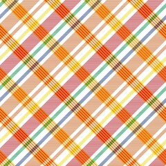 Rainbow Diagonal Plaid Tartan textured Seamless Pattern Design