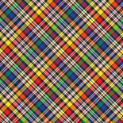 Rainbow Diagonal Plaid Tartan textured Seamless Pattern Design