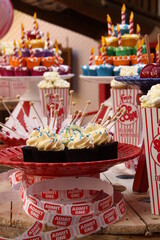 chinese new year cake with candles