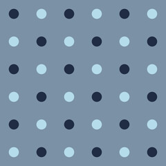 Polka Dot Pattern. Spun Sugar and Pageant Blue Color Dot on Mountain Spring Gray  Background. Seamless Background for graphic design, fabric, textile, fashion. Color Trend spring - summer 2023.