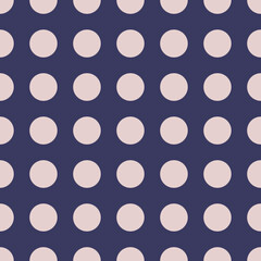 Polka Dot Pattern. Mauve Chalk Pink Dot on Blue Ribbon Background Color. Seamless Background for graphic design, fabric, textile, fashion. Color Trend spring - summer 2021.