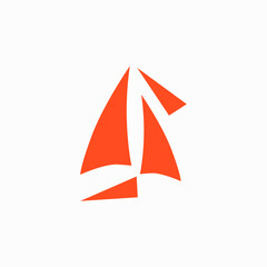 Boat simple logo vector image