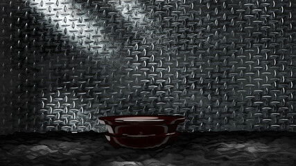 Diamond texture metallic background with podium