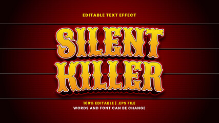 Silent killer editable text effect in modern 3d style