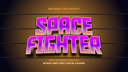 Space fighter editable text effect in modern 3d style