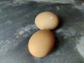 Close-up of chicken eggs with blurred background. Good for body health because it contains many vitamins and nutrients.