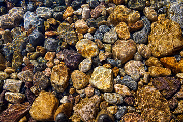 stones under water