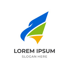 Fototapeta premium eagle logo design with flat colorful style