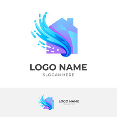 Fototapeta premium abstract house design logo illustration, real estate icons