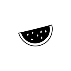 watermelon icon in solid black flat shape glyph icon, isolated on white background 