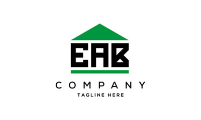EAB three letter house for real estate logo design