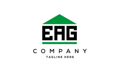 EAG three letter house for real estate logo design