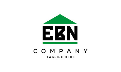 EBN three letter house for real estate logo design