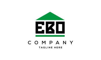 EBO three letter house for real estate logo design