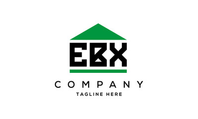 EBX three letter house for real estate logo design