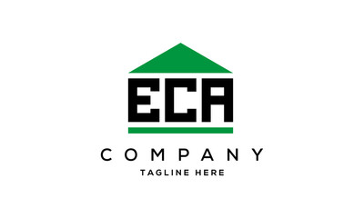 ECA three letter house for real estate logo design
