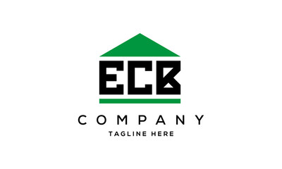 ECB three letter house for real estate logo design