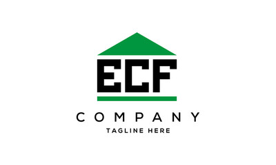 ECF three letter house for real estate logo design