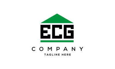 ECG three letter house for real estate logo design