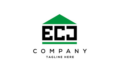 ECJ three letter house for real estate logo design