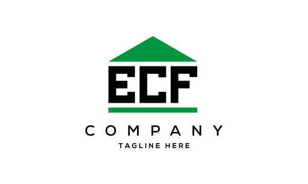 ECF three letter house for real estate logo design