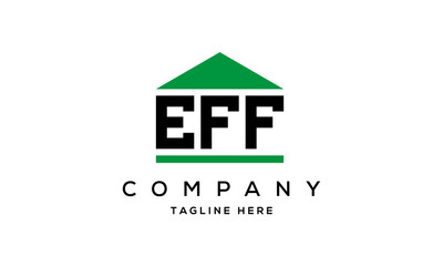 EFF three letter house for real estate logo design