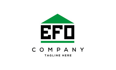 EFO three letter house for real estate logo design