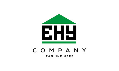 EHY three letter house for real estate logo design