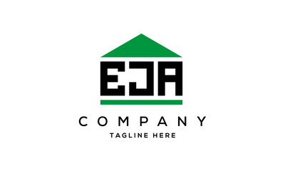 EJA three letter house for real estate logo design