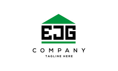EJG three letter house for real estate logo design