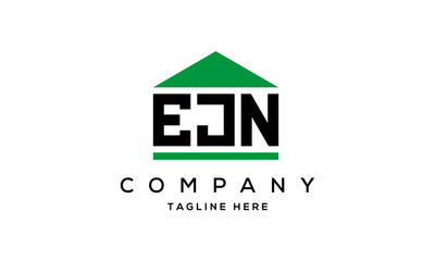 EJN three letter house for real estate logo design