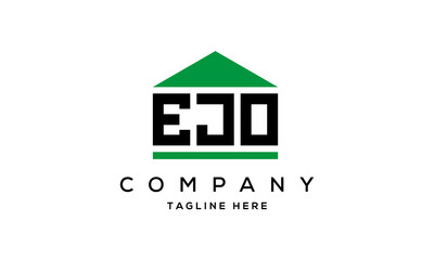 EJO three letter house for real estate logo design