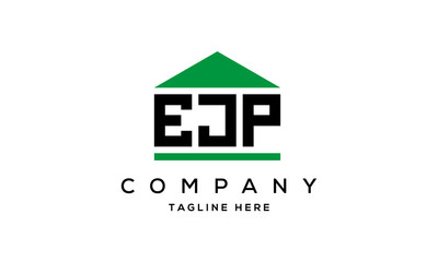 EJP three letter house for real estate logo design