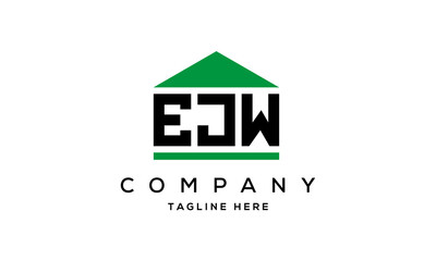 EJW three letter house for real estate logo design