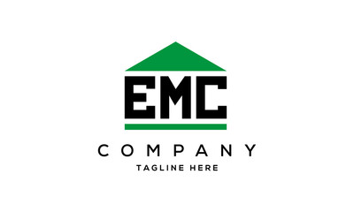 EMC three letter house for real estate logo design